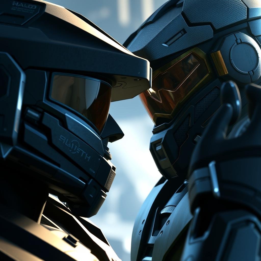 Master Chief and Cortana from Halo 4 showing emotional depth Master Chief and Cortana from Halo 4 showing emotional depth