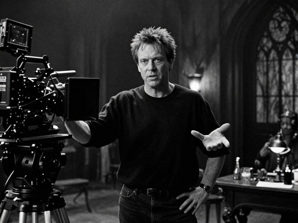 Director Alex Proyas on the set of The Crow